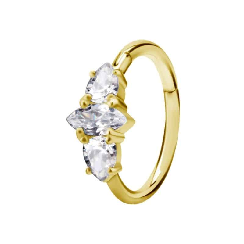 HINGED CONCH RING SET W. CUBIC ZIRCONIA