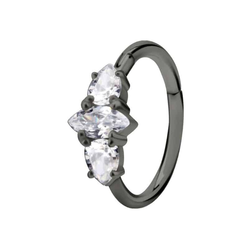 HINGED CONCH RING SET W. CUBIC ZIRCONIA – Bild 5