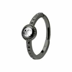 HINGED CONCH RING SET W. ROSECUT CUBIC ZIRCONIA