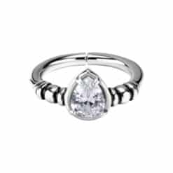 HINGED RING - TEARDROP CUBIC ZIRCONIA