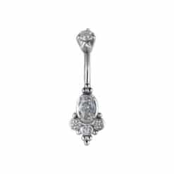 TRIBAL DOUBLE JEWELLED BANANA SET W. CUBIC ZIRCONIA
