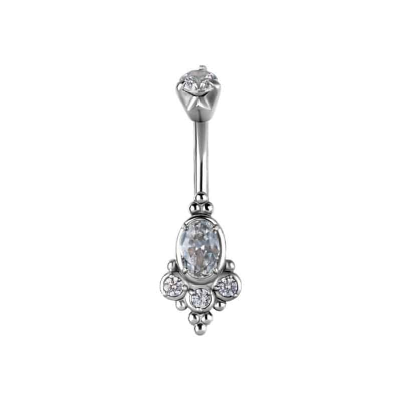 TRIBAL DOUBLE JEWELLED BANANA SET W. CUBIC ZIRCONIA