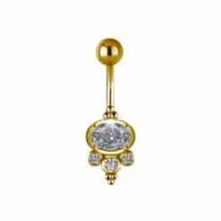 TRIBAL DOUBLE JEWELLED BANANA SET W. CUBIC ZIRCONIA