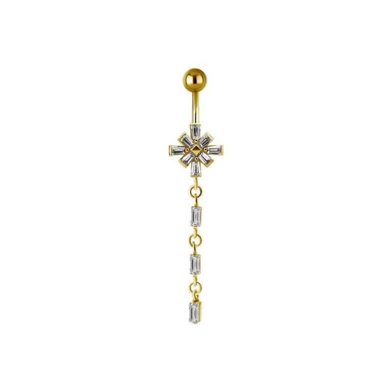 TRIBAL DOUBLE JEWELLED BANANA SET W.CUBIC ZIRCONIA