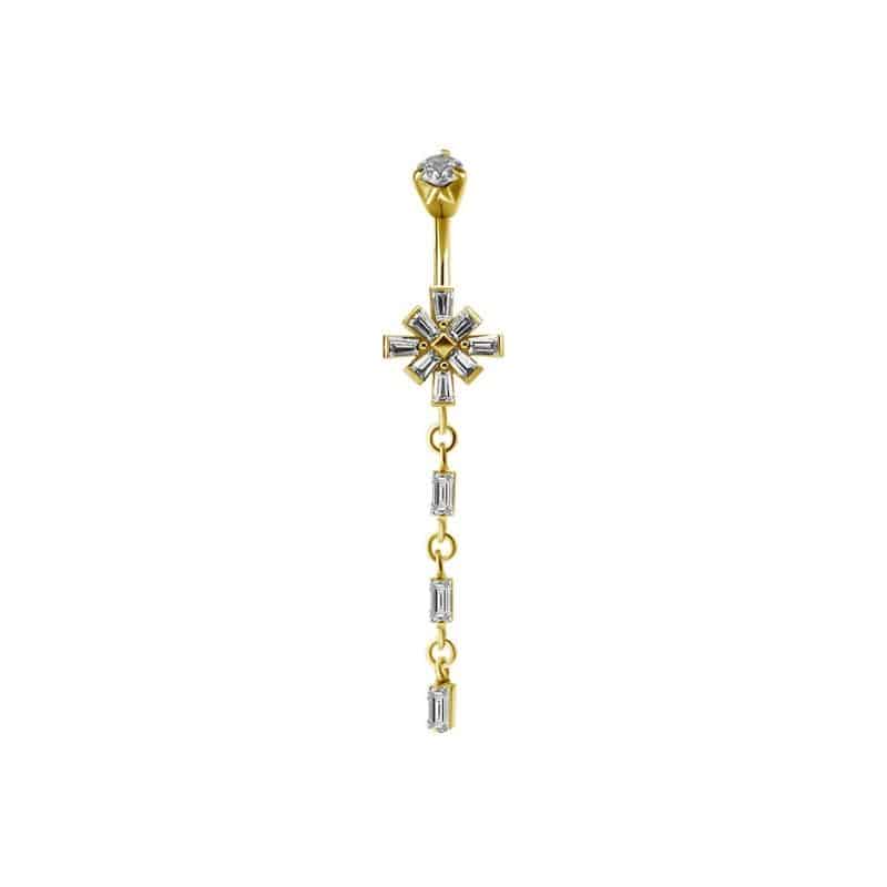 TRIBAL DOUBLE JEWELLED BANANA SET W.CUBIC ZIRCONIA