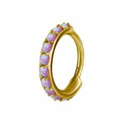 HINGED RING SET W. LAB CREATED OPAL