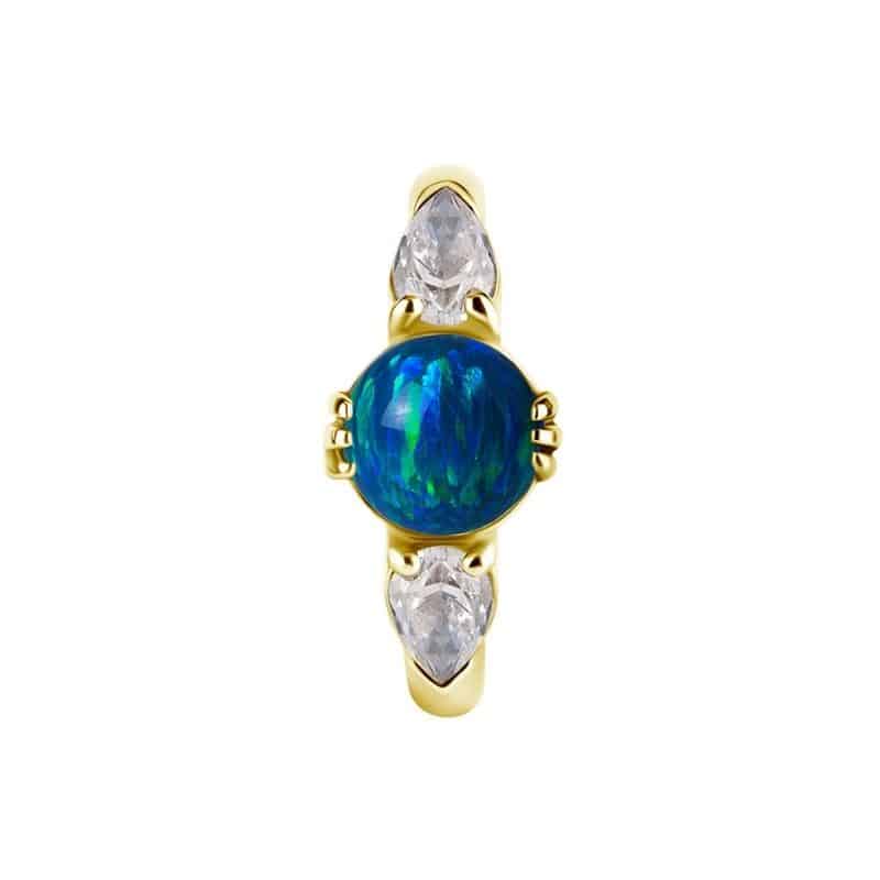 OVAL BELLY CLICKER SET W. LAB CREATED OPAL & PREMIUM ZIRCONIA – Bild 19