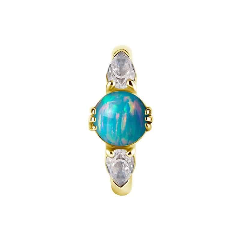 OVAL BELLY CLICKER SET W. LAB CREATED OPAL & PREMIUM ZIRCONIA – Bild 17