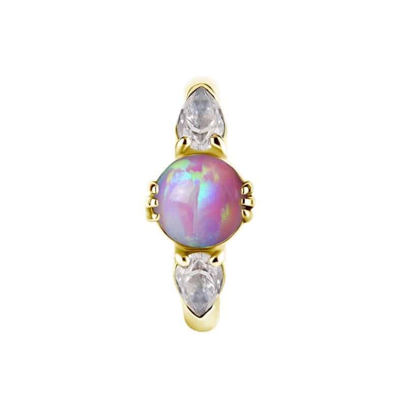 OVAL BELLY CLICKER SET W. LAB CREATED OPAL & PREMIUM ZIRCONIA – Bild 16