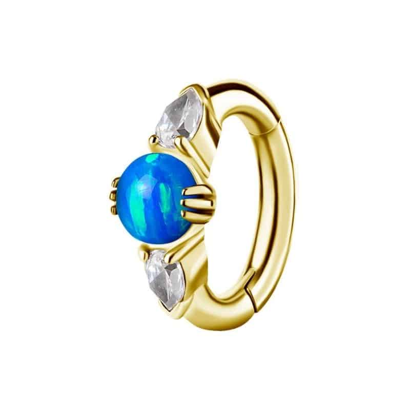 OVAL BELLY CLICKER SET W. LAB CREATED OPAL & PREMIUM ZIRCONIA – Bild 15
