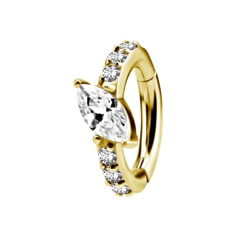 OVAL BELLY CLICKER SET W.CUBIC ZIRCONIA – Bild 4