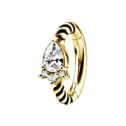 OVAL BELLY CLICKER SET W.CUBIC ZIRCONIA