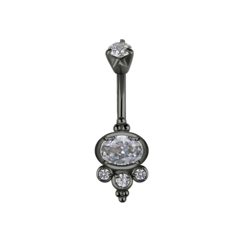 TRIBAL DOUBLE JEWELLED BANANA SET W. CUBIC ZIRCONIA