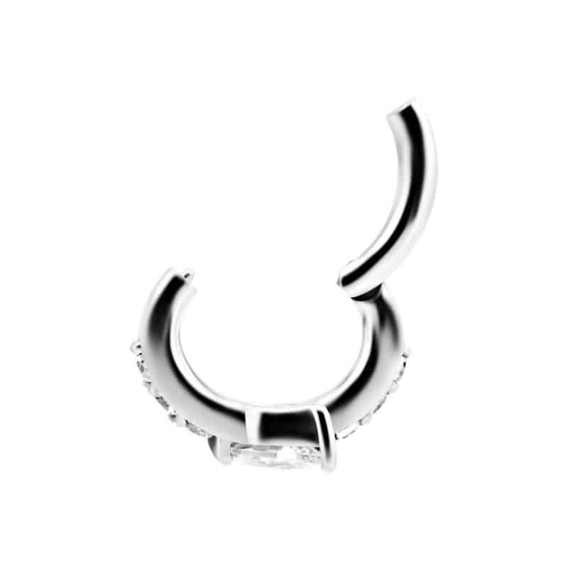 OVAL BELLY CLICKER SET W.CUBIC ZIRCONIA – Bild 2