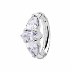 OVAL BELLY CLICKER SET W.CUBIC ZIRCONIA