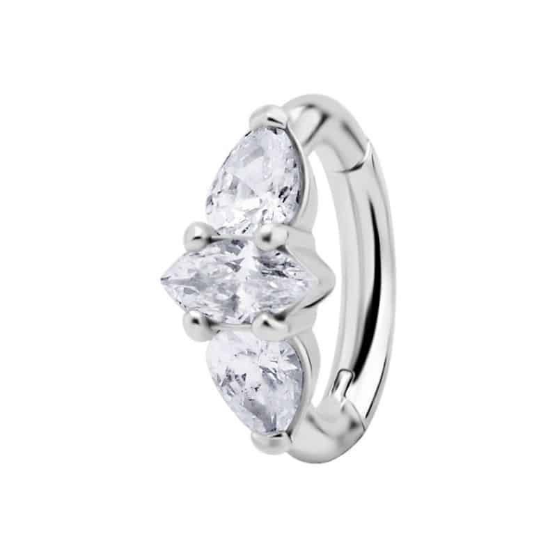 OVAL BELLY CLICKER SET W.CUBIC ZIRCONIA