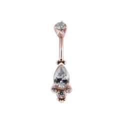 TRIBAL DOUBLE JEWELLED BANANA SET W. CUBIC ZIRCONIA