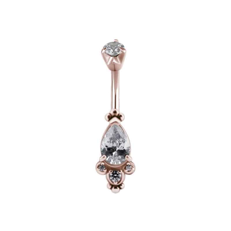 TRIBAL DOUBLE JEWELLED BANANA SET W. CUBIC ZIRCONIA