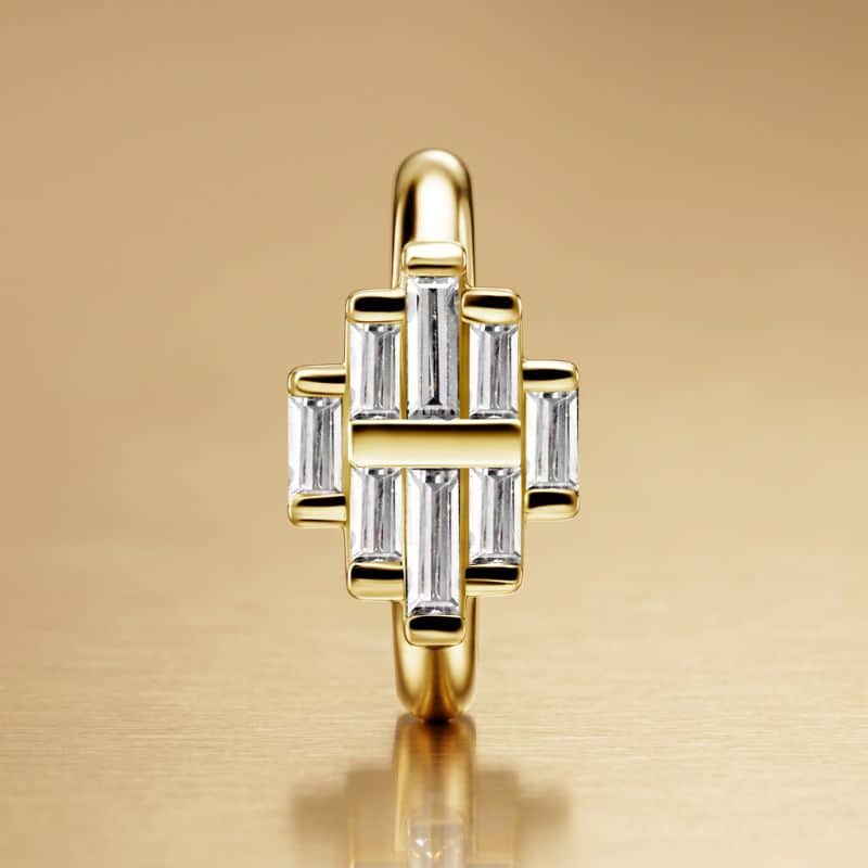 OVAL BELLY CLICKER SET W.CUBIC ZIRCONIA
