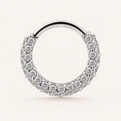 18K REAL GOLD HINGED SEGMENT CLICKER SET WITH PREMIUM ZIRCONIA