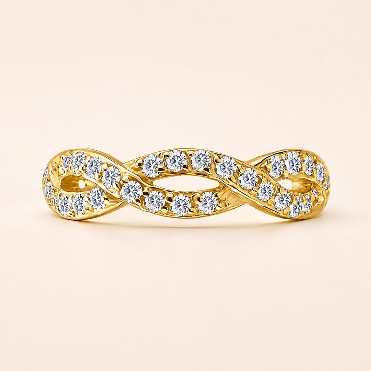 18K REAL GOLD HINGED INFINITY CONCH RING SET WITH PREMIUM ZIRCONIA