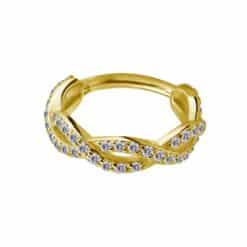 18K REAL GOLD HINGED INFINITY CONCH RING SET WITH PREMIUM ZIRCONIA