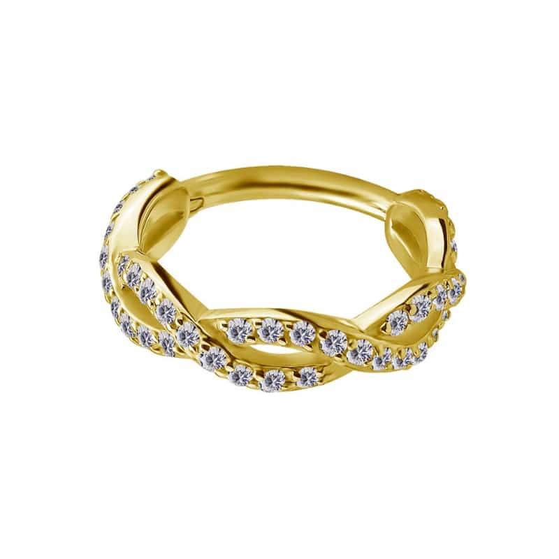 18K REAL GOLD HINGED INFINITY CONCH RING SET WITH PREMIUM ZIRCONIA – Bild 3
