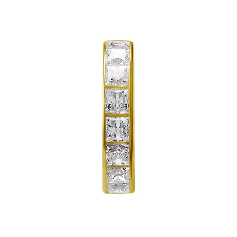 18K REAL GOLD HINGED RING SET WITH PRINCESS CUT PREMIUM ZIRCONIA – Bild 3