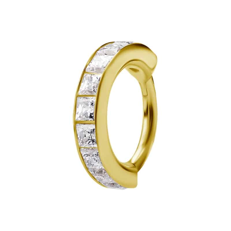 18K REAL GOLD HINGED RING SET WITH PRINCESS CUT PREMIUM ZIRCONIA – Bild 2