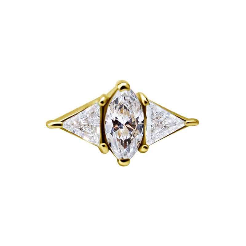 18K REAL GOLD INTERNAL ATTACHMENT SET WITH SWAROVSKI® ZIRCONIA – Bild 2