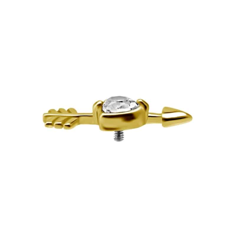 18K REAL GOLD INTERNAL ATTACHMENT SET WITH HEART SHAPE SWAROVSKI® ZIRCONIA – Bild 3