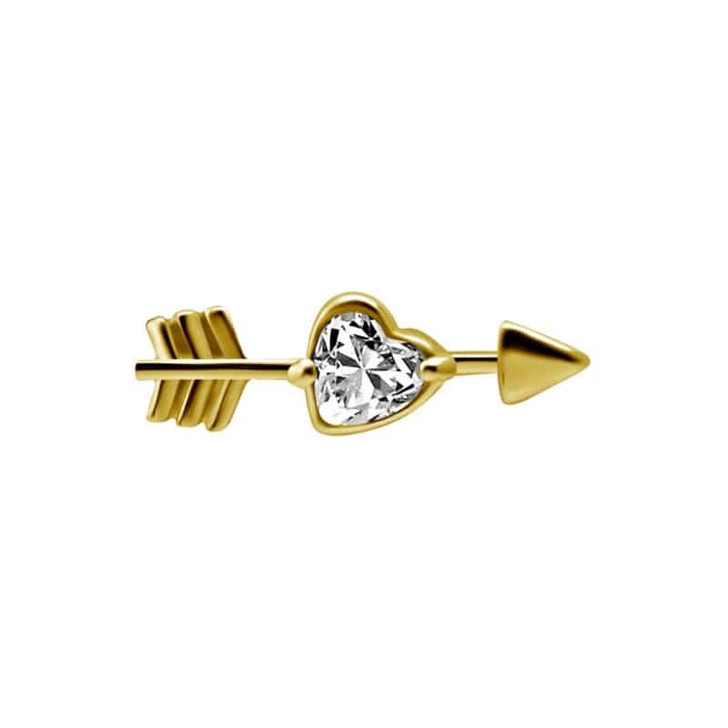 18K REAL GOLD INTERNAL ATTACHMENT SET WITH HEART SHAPE SWAROVSKI® ZIRCONIA – Bild 2