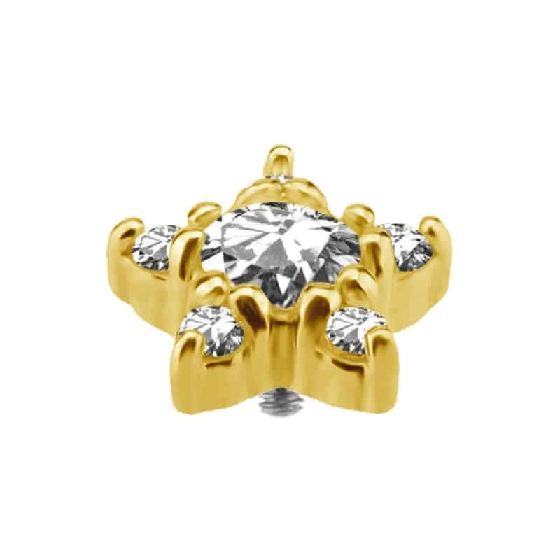 18K REAL GOLD STAR INTERNAL ATTACHMENT SET WITH SWAROVSKI® ZIRCONIA – Bild 2