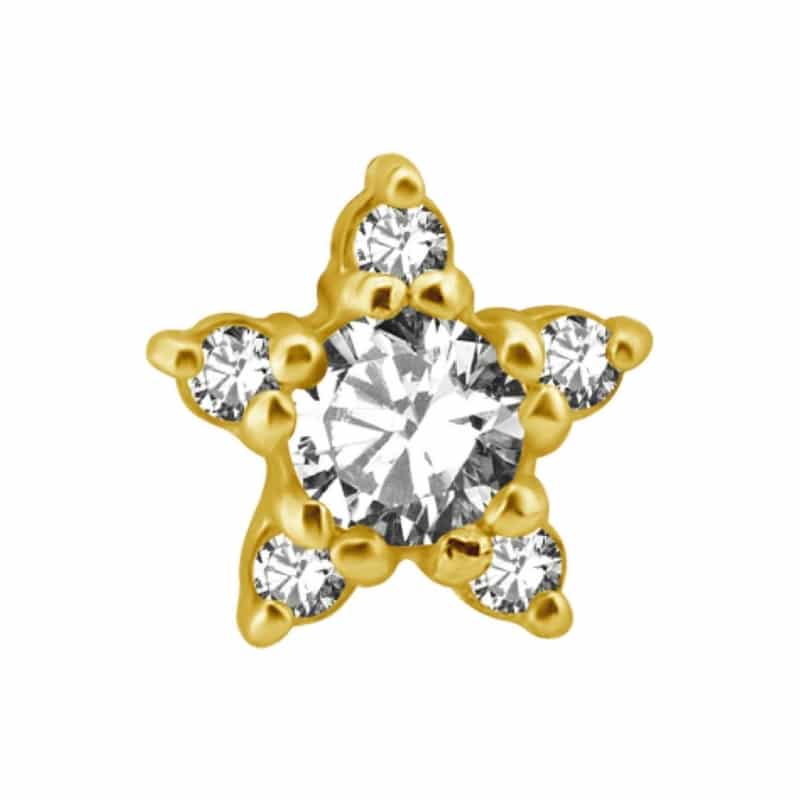 18K REAL GOLD STAR INTERNAL ATTACHMENT SET WITH SWAROVSKI® ZIRCONIA