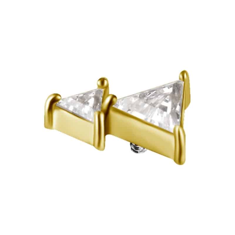 18K REAL GOLD INTERNAL ATTACHMENT SET WITH TRIANGLE PREMIUM ZIRCONIA – Bild 2