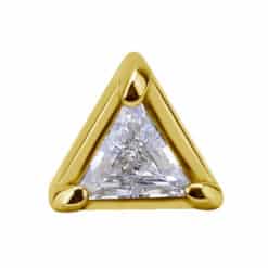 18K REAL GOLD INTERNAL ATTACHMENT SET WITH TRIANGLE PREMIUM ZIRCONIA