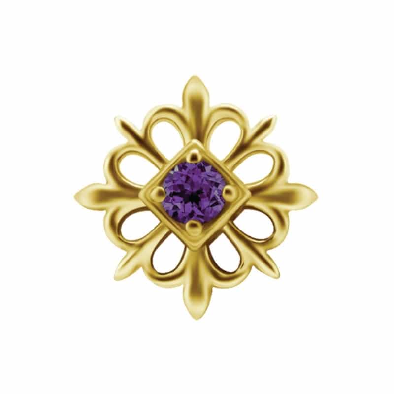 18K REAL GOLD INTERNAL MEDUSA ATTACHMENT SET WITH GENUINE AMETHYST